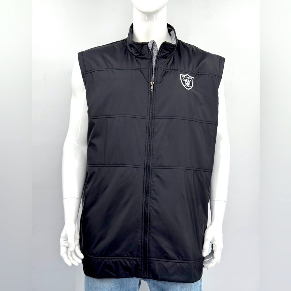 RAIDERS NFL Cutter & Buck Full Zip Quilted Vest
